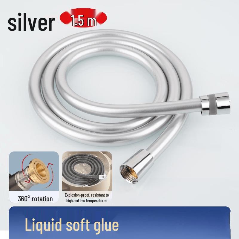 LANGZHIWEN Silver PVC Shower Hose with Universal Core