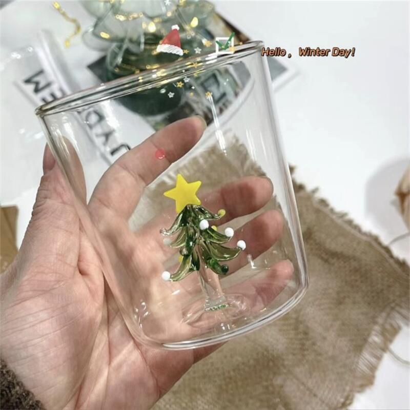 3D Animal Flower Built-in Glass High Borosilicate Glass Heat-resistant Transparent Glass Drinking Cup Milk Coffee Juice Glass