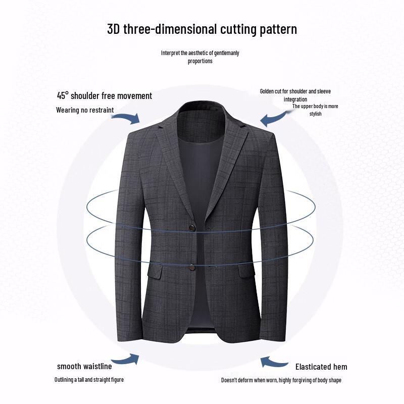 Shanshan Men's Spring Business Casual Notch Lapel Suit Jacket