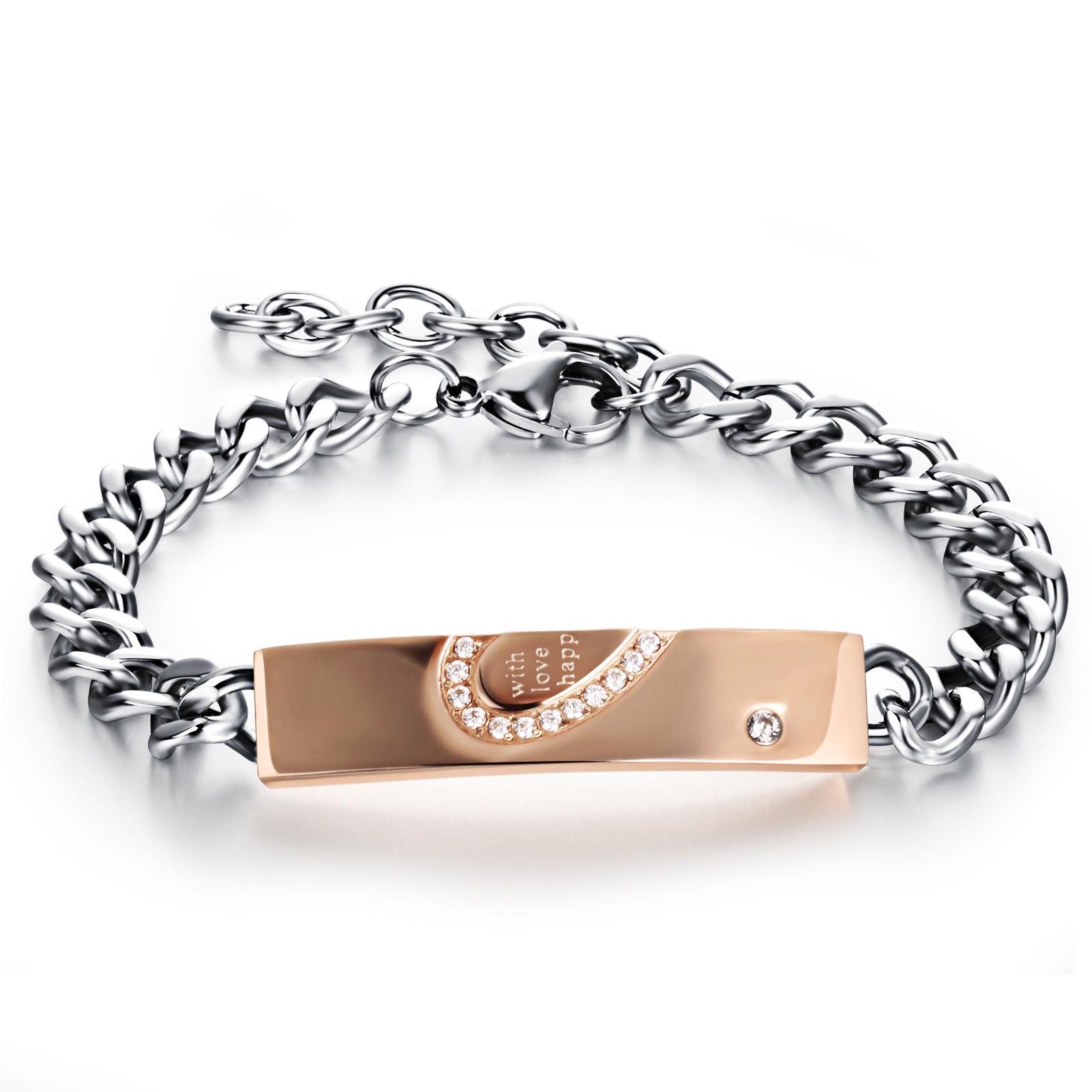 

European & American Fashion Hip-Hop Titanium Steel Cuban Chain Couple Necklace