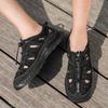 Mens Leather Beach Sandals Quick Dry Water Shoes Non Slip Summer Outdoor Walking Flip Flop Cool Casual Sandalias Man Beach Flats