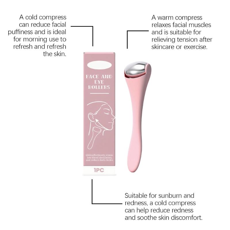 Face Roller With Zinc Alloy Wheel Lightweighted PP Grip For Muscle Relaxation Travel Friendly Non Electric Massage