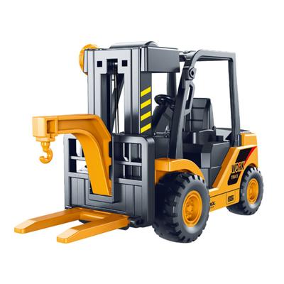 Çocuklar için Pres Döküm Forklift Oyuncak Atalet Tahrikli Forklift Oyuncak Gerçekçi İnşaat Aracı Eğitici Kaldırma Vinç Modeli