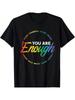 1 stuks LGBTQ Pride Katoenen T-shirt, Regenboogvlag & Positieve Bevestiging Print, Casual