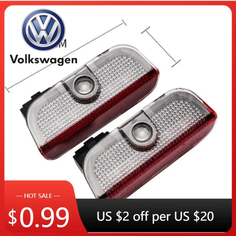 2026 Hot VOLKSWAGEN 4Pcs Car LED logo door projection welcome light For VW R Golf 5 6 7 GTI GTD GTE 7N Touran CC Passat B6 B7 B8