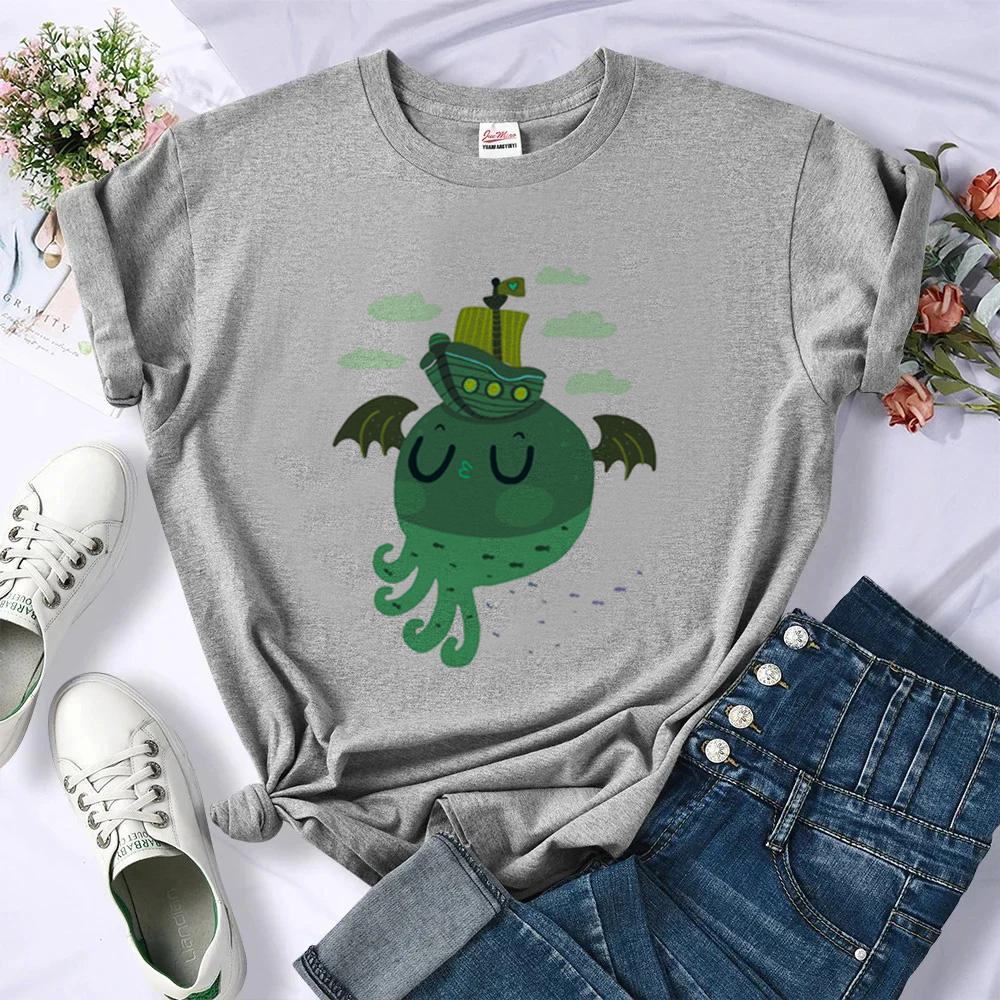 Cthulhu Tshirt Female Clearance Sales Party Gothic Streetwear Vintage T Shirt Cheap Gothic Japan Baddie Y2k