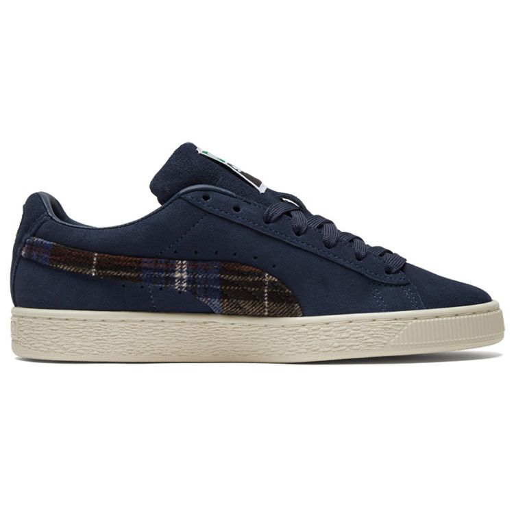 Puma Suede Classic Flannel Plaid Low-Top Sneakers Unisex Sneakers Blue 384605-02