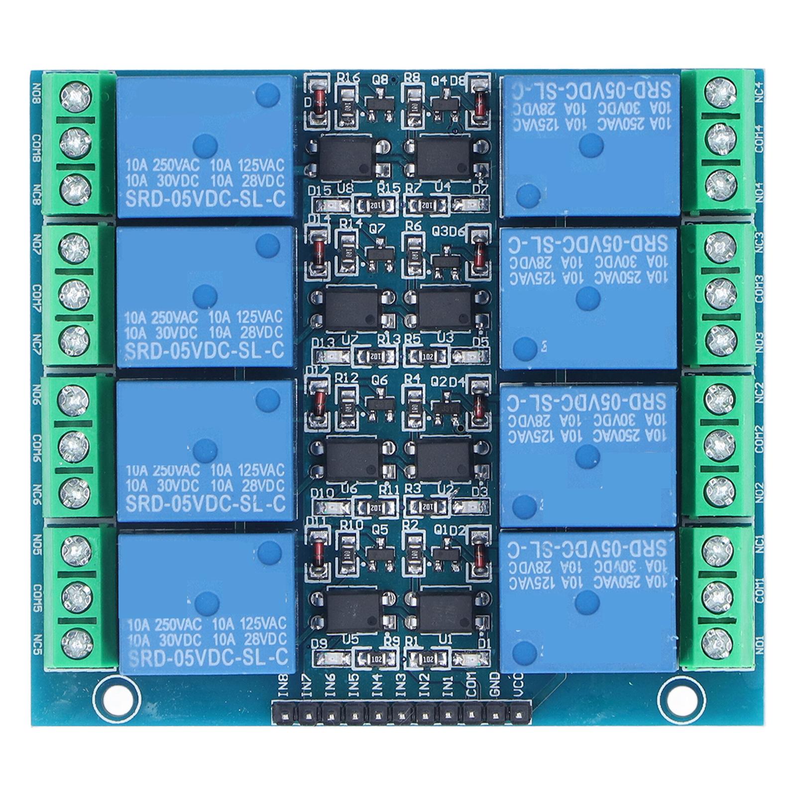 

8 Channel Relay Module Optocoupler Isolation Relay Board Onboard EL817 Photocoupler 5V 10A