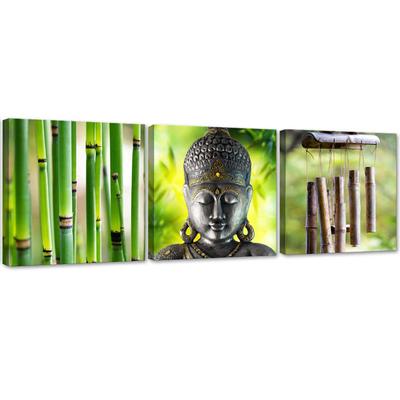 Sada tří obrazů obraz Buddha Bamboo