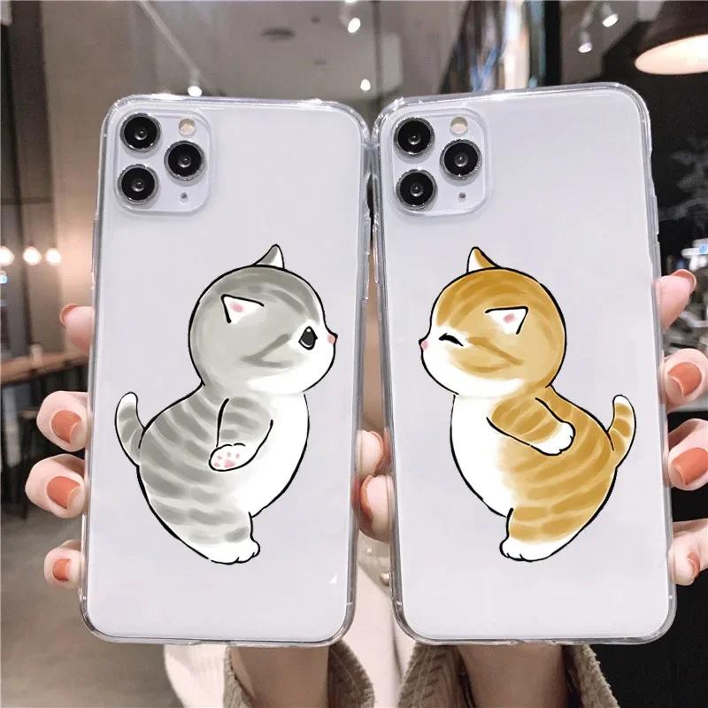 Funny Cartoon Cat Lover Couple Phone Case For Samsung Galaxy S24 S23 S22 S25 Ultra Plus Cover for Galaxy S23+ S24+ S25+ Shell