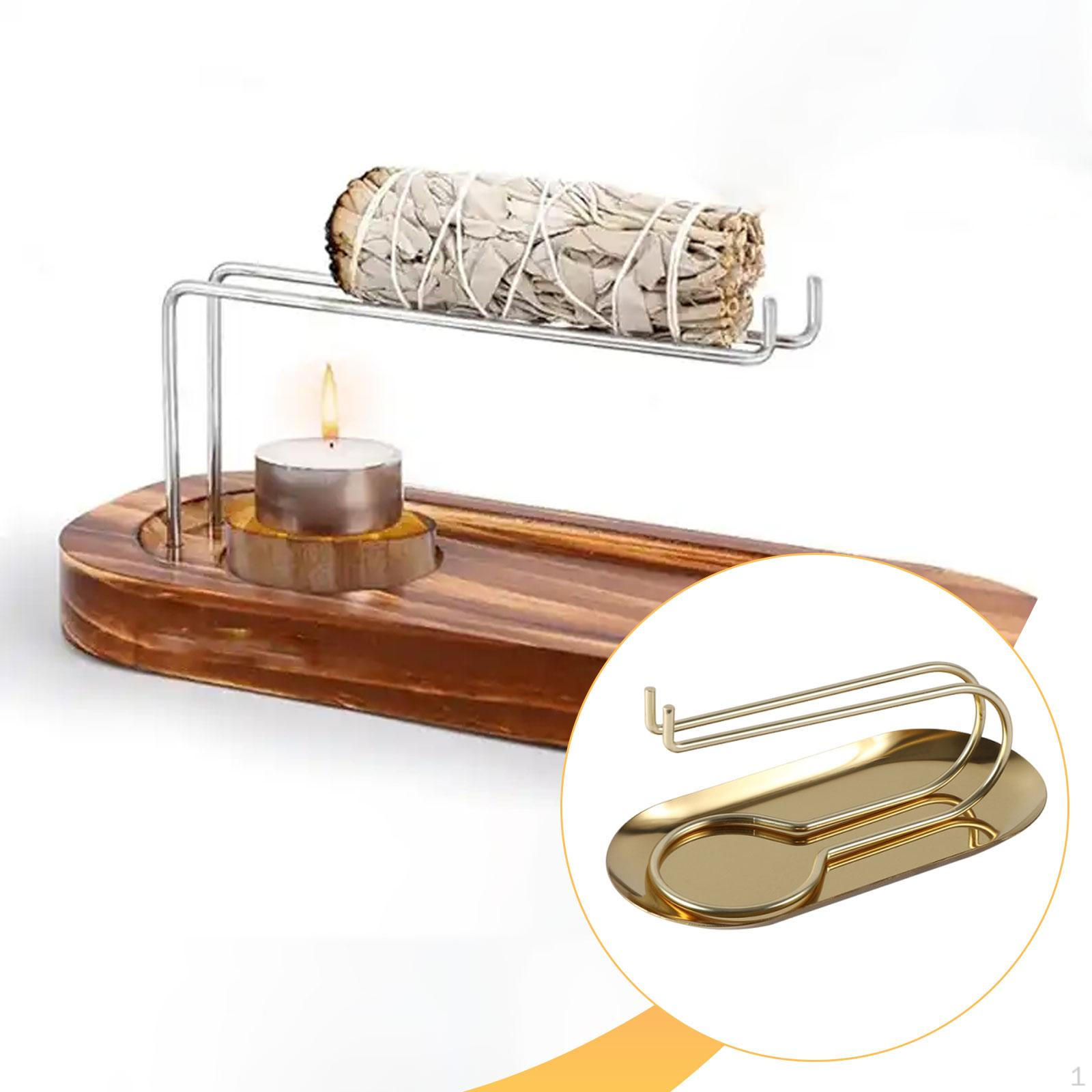 

Burner Holder Candle Stand Decorative Gift Sticks Holders Stainless Steel for Housewarming Oval Tray