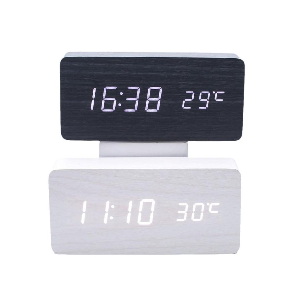 Creative Sound-Activated Wooden Clock - Multifunctional Home & Student Gift