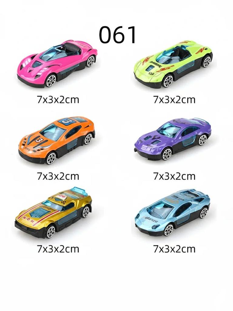 (Boxed) 1/64 Colorful Sci-Fi Mini Alloy Car Set, 6 Pieces, Die-cast Metal, Boy's Toy, Sliding Model, No Pullback.