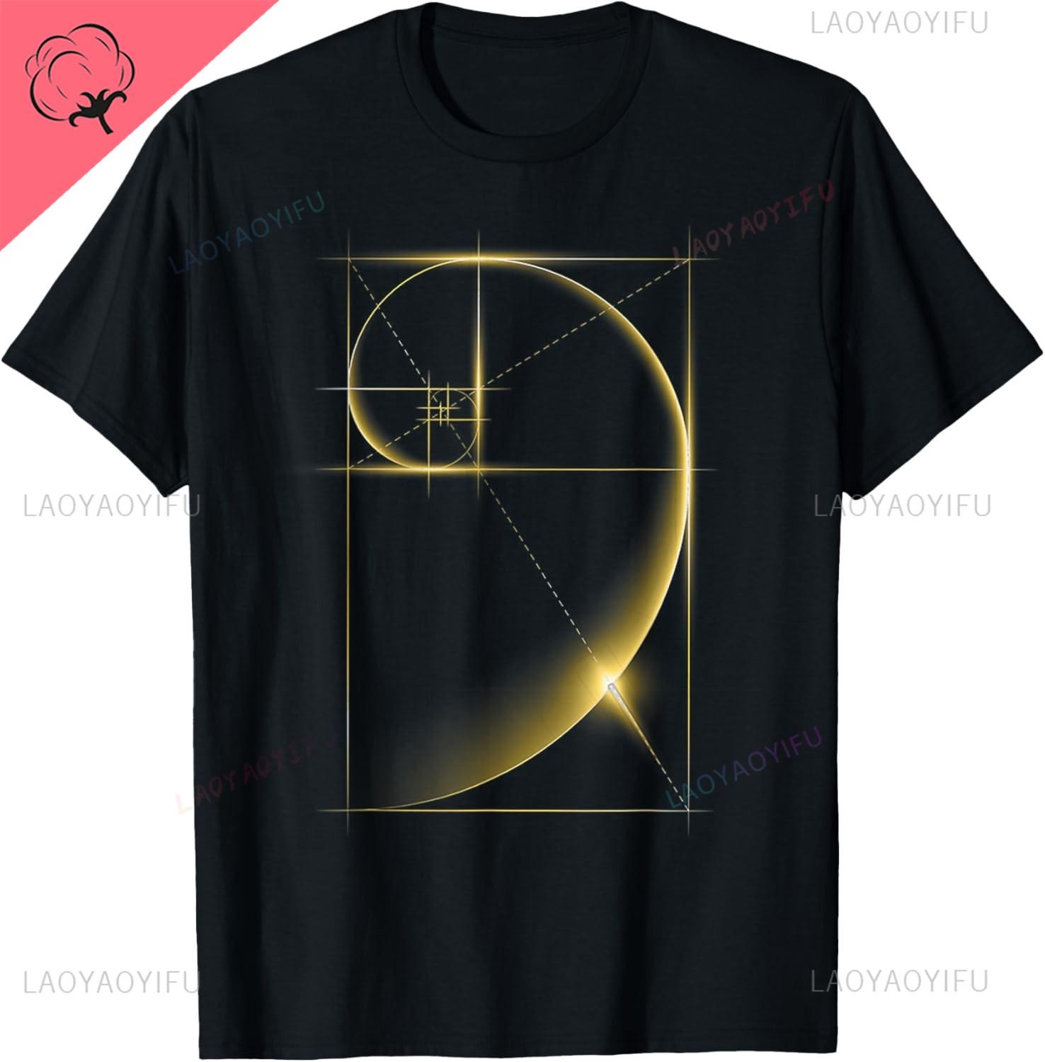

Fibonacci Golden Ratio T-Shirt Print Original Design Gifts T Shirts Cotton Streetwear Vintage T Shirt Camisas Streetwear M