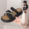 Stylish Summer Women's Sandals With Thick Sole And Elegant Design In Beige Green And Black