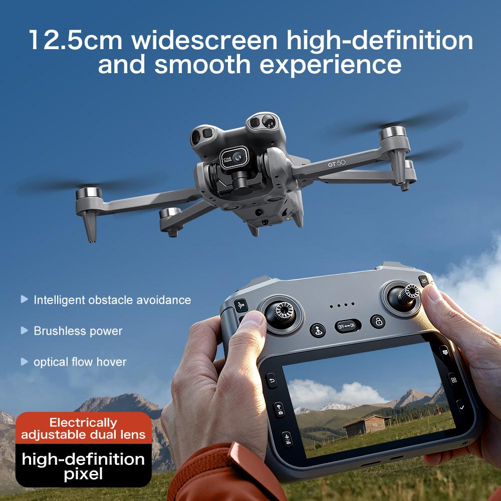New Model GT50 PRO Drone Professional 8K HD Camera 5G Brushless Motor Aerial Photography Optical Flow with Screen RC Quadcopter