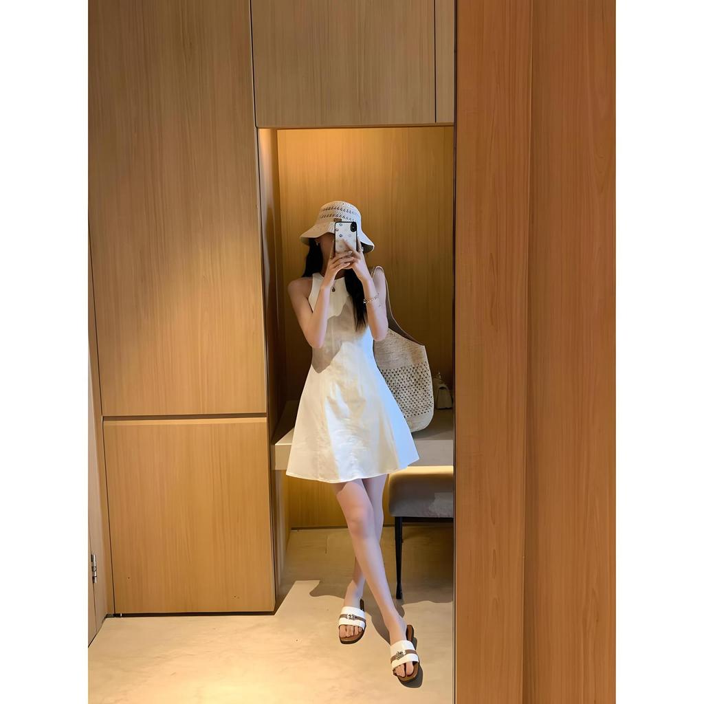 Vest dress girly temperament waist thin sleeveless a word short skirt women's summer casual elegance