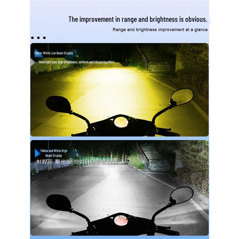 Universelle LED-Motorrad-Scheinwerferlampe, Super Hell 12V-80V, Fernlicht/Abblendlicht, Zweipolig/Dreipolig H4 Modifikation