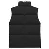 Men's And Women's Casual Solid Color Sleeveless Zipper Vest Men's Stand-up Collar Hooded With Cotton Warm Waistcoat