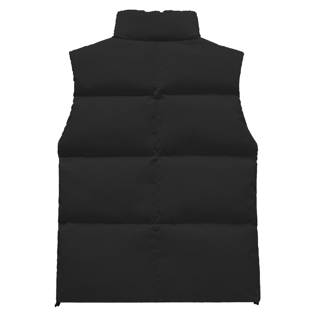 Men's And Women's Casual Solid Color Sleeveless Zipper Vest Men's Stand-up Collar Hooded With Cotton Warm Waistcoat