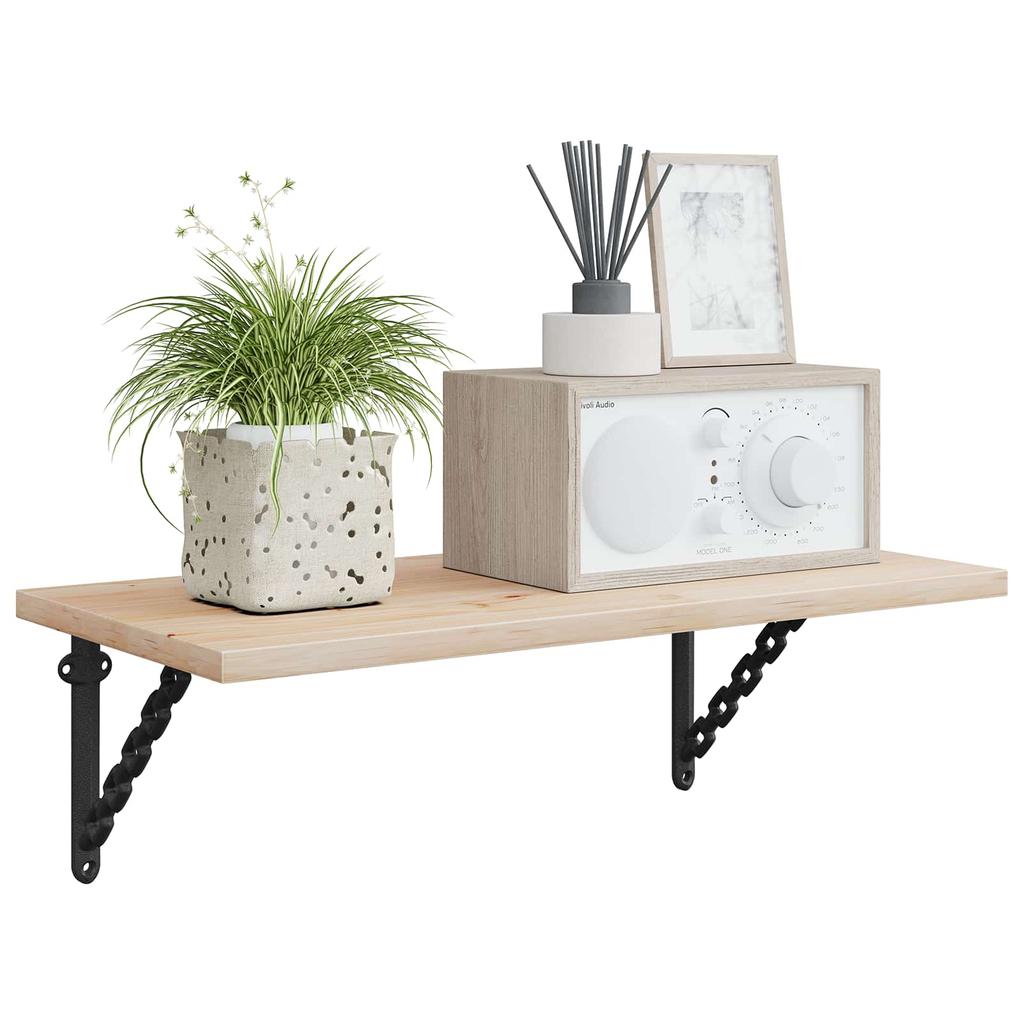 Wall Shelf Brackets 2 pcs Black 14.5 x 14.5 x 3 cm Steel