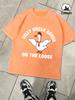 Silly Uncle Goose On The Loose Design Washed T Shirt Men Summer Loose Tops Soft Cotton Fashion Short Sleeve Unisex Retro Tee