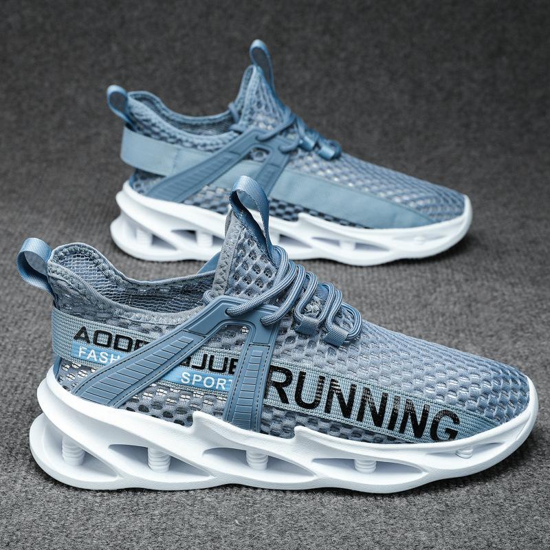 

Men s shoes sports shoes hollow mesh summer breathable running shoes 2024 popular versatile casual shoes men s trendy shoes 44 синій
