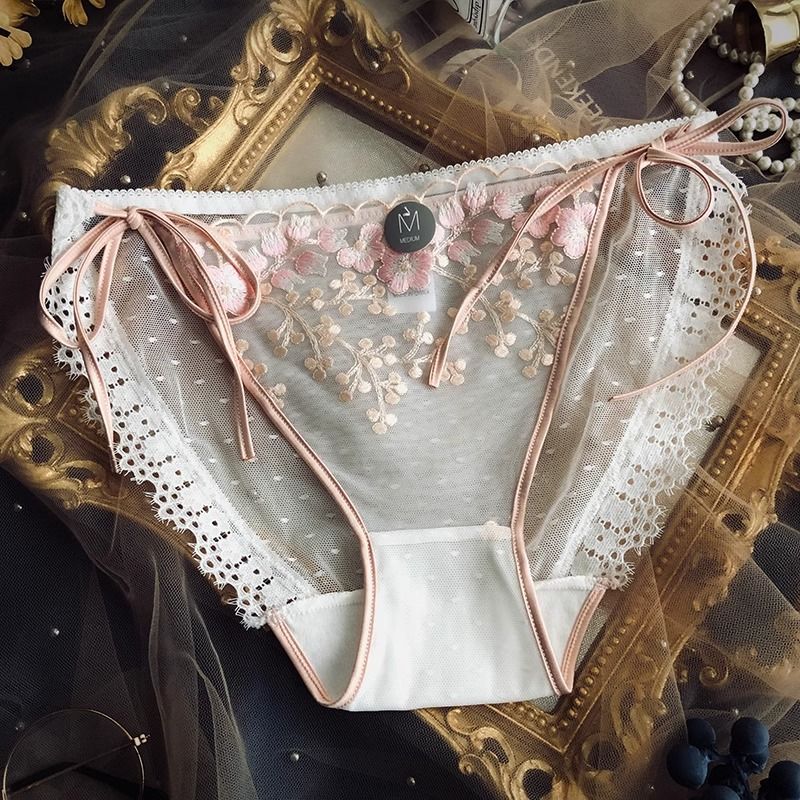 Sexy Strap Lace Edge Imperial Style Underwear Women's Mesh Comfortable Cotton Crotch Girls' Triangle Pants