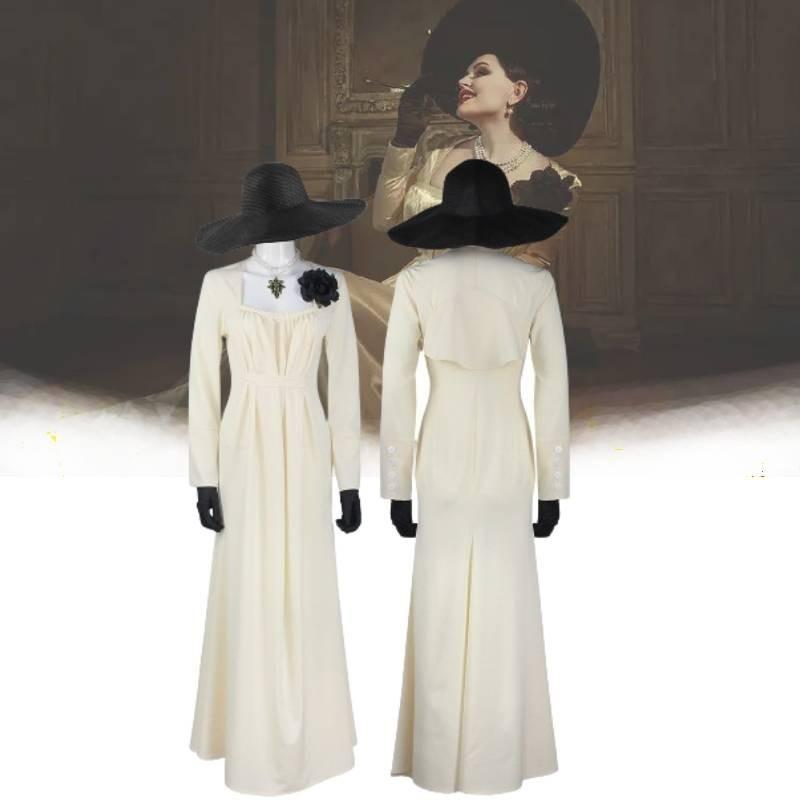 Halloween Cosplay Costume Biohazard 8 Village Vampire Lady Dimitrescu Dress Xs-xxxl