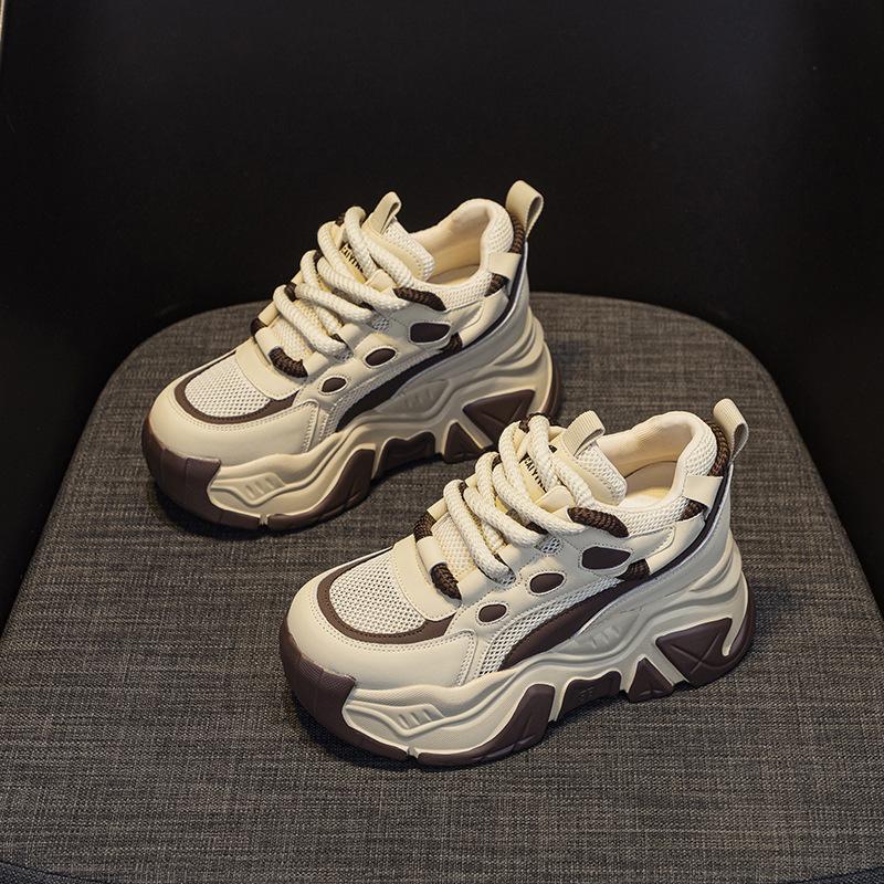 Spring New Inner Height Increase Dad Shoes Women's Casual Fashion Sports Shoes Women's Versatile Trendy Muffin Platform Shoes