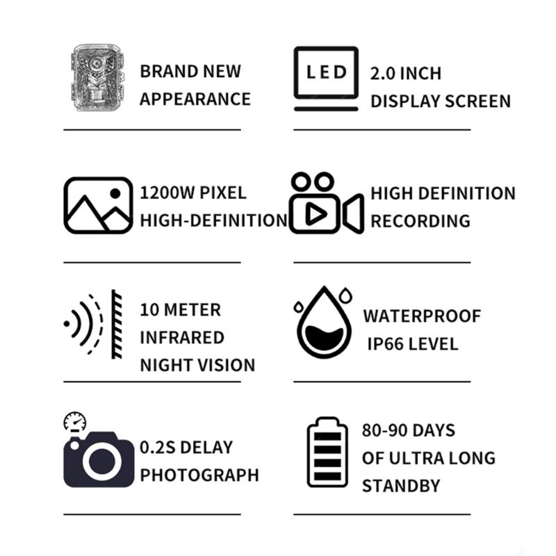 IP54 Waterproof Infrare Camera Capture Clear 1080P Footages Camera Tracking Cameras Hunting Camera with Pir Sensor