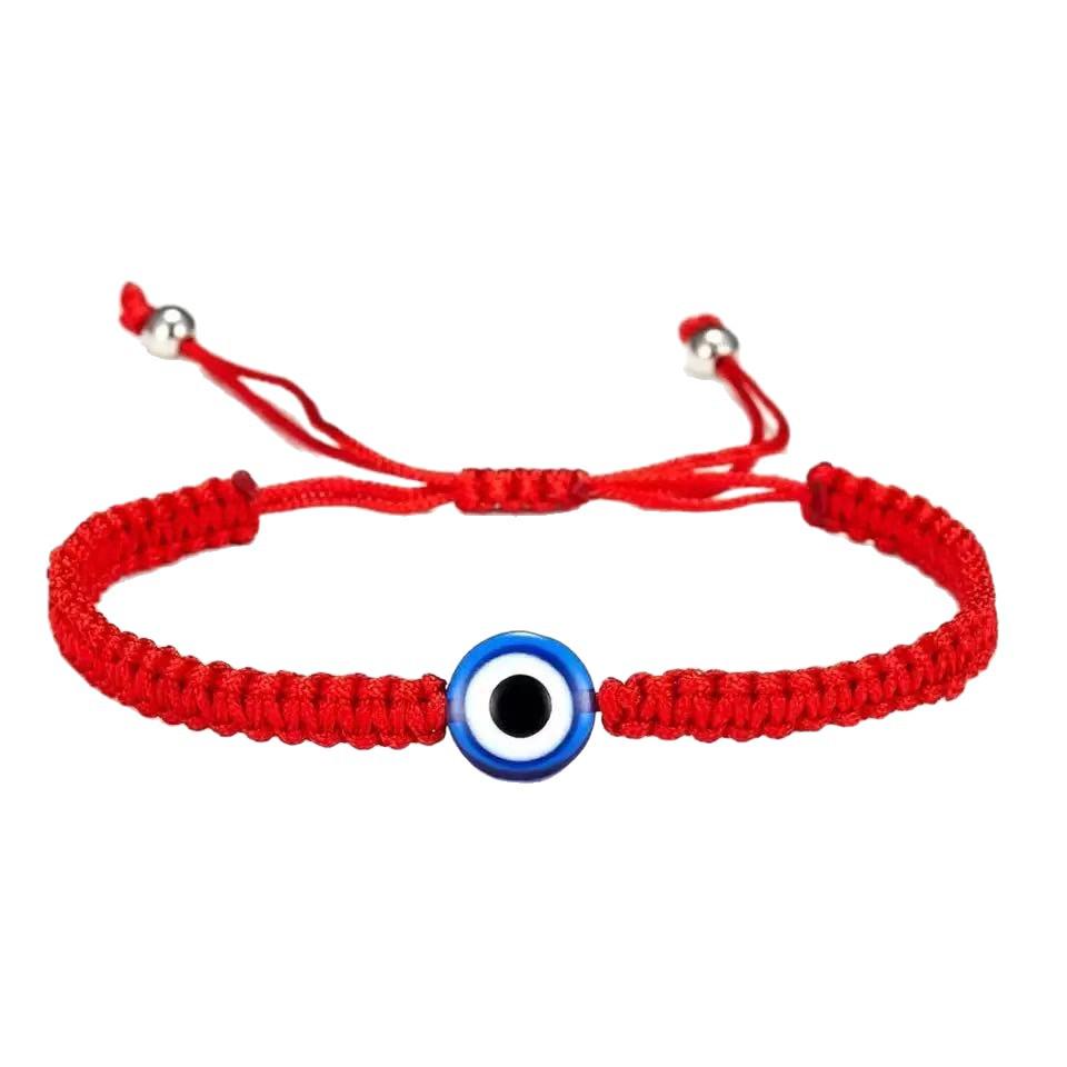 Bracciale Occhio di Bue Blu Regolabile - Tessuto a Mano con Popolare Design dell'Occhio del Demone