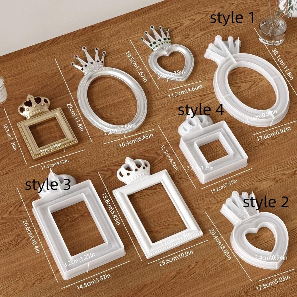 Non-Stick Photo Frame Silicone Mold Crown Design Epoxy Resin Mold Plaster Ornament Mold Home Decor