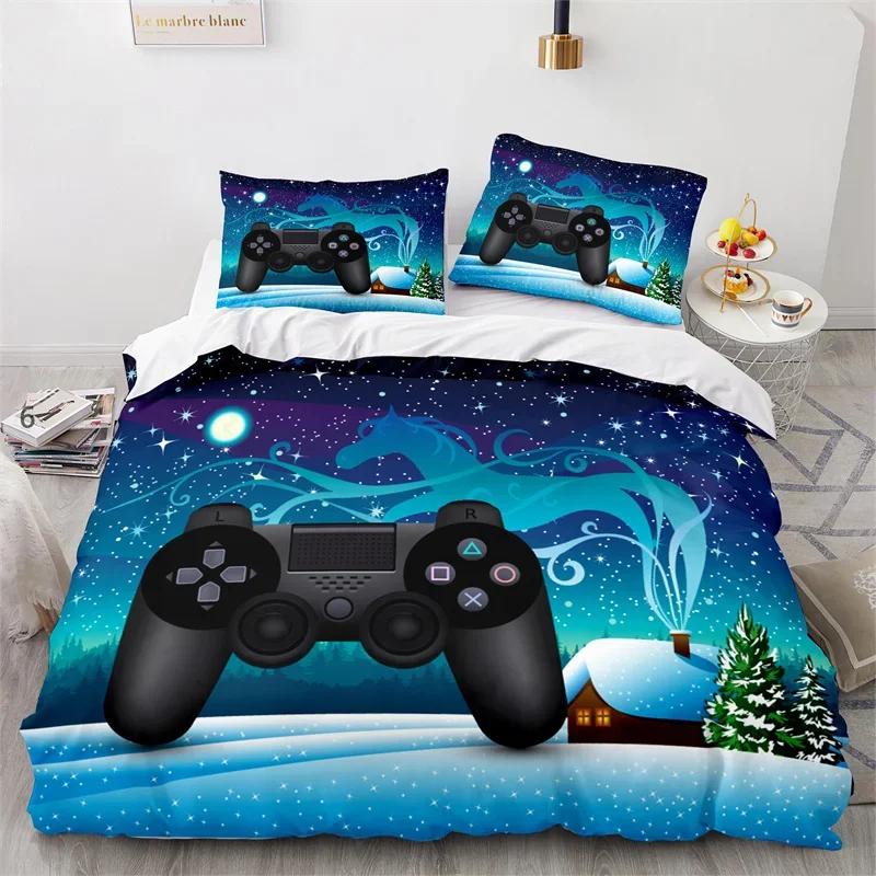 

Honeycomb Gamepad Soft Duvet Cover Carton Game Controler Warm Comforter Cover Microfiber Geometric Beding Set Ful For Young Boys Young Girls Rom 100*200cm Single
