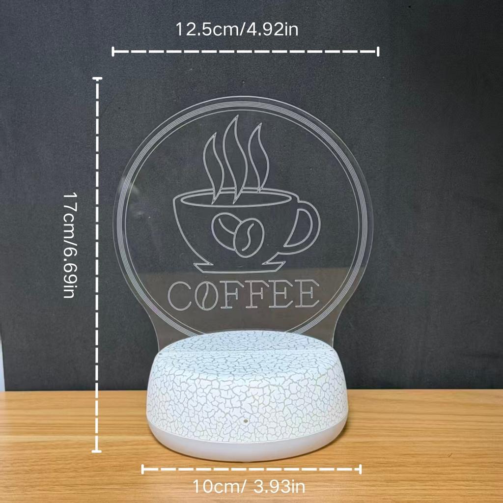 Retro coffee cup 3D night light, USB ambient desk lamp, study and bedroom decorative desk lamp, holiday gift night light.