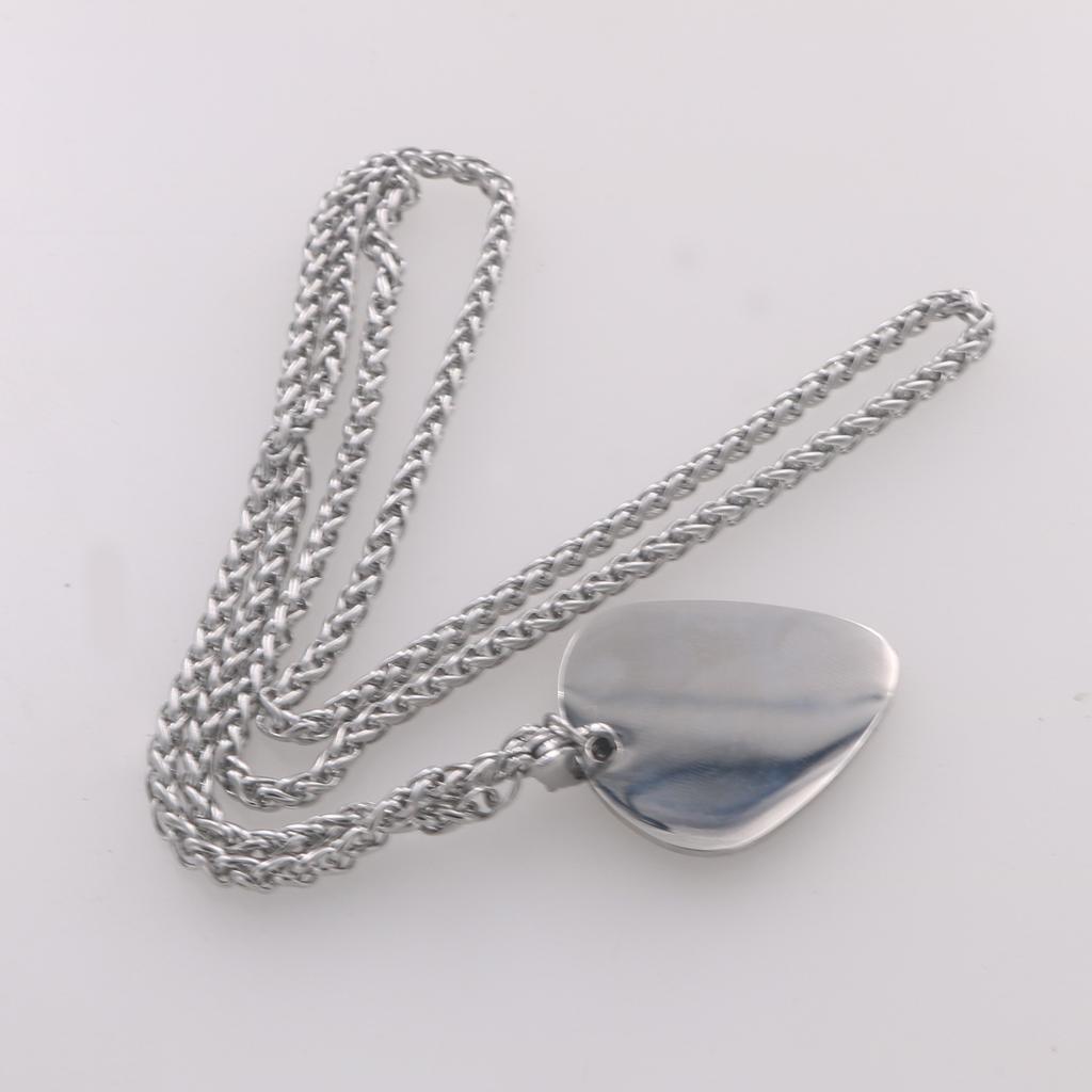 1.5mm-Thick Metal Pick with Holes Guitar Pick Necklace Metal Pick with Chain