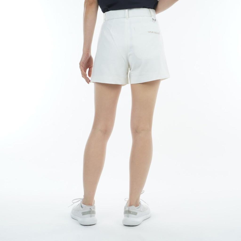 Viva Heart Golf Stretch Twill UV Women's Shorts, 4-Way Shorts, Moisture-Wicking, Quick-Drying, Protection, Off-White