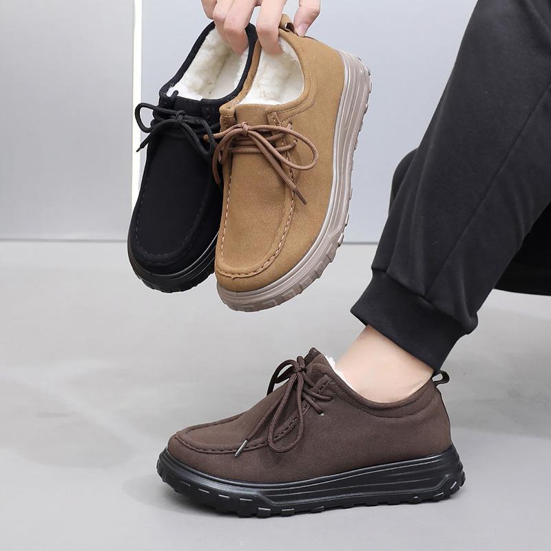 Shoes Men's 2025 Winter New Cotton Shoes Fleece Warm One Pedal Dad Shoes Men's Shoes Wear-resistant Stepping Shoes