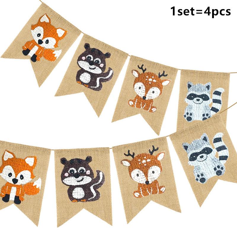 Woodland Animal Jungle Forest DIY Party Decoration Plate Cup Tablecloth Birthday Party Baby Shower Kids Birthday Party Supplies 5
