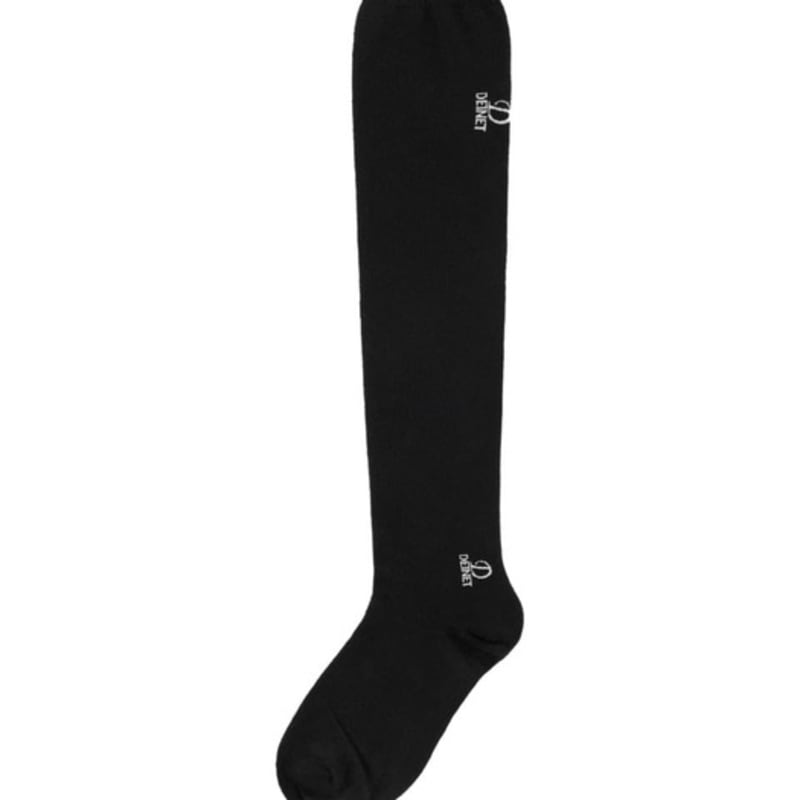 DEINET DEINET KNEE HIGH JACQUARD SOCKS in BLACK