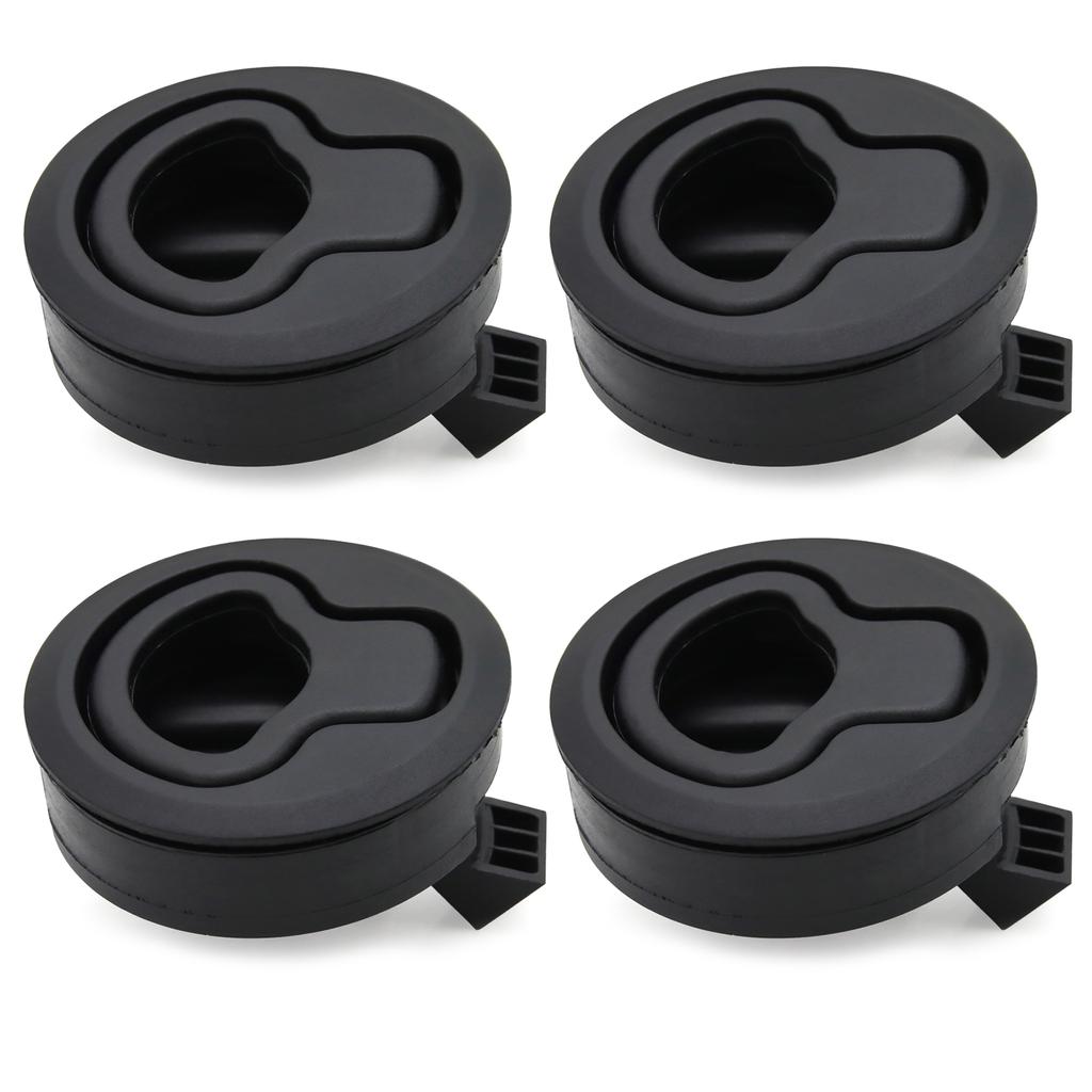 2 4 6 PCS Black Flush Boat Marine Latch Flush Pull for RV Boat Round Non-locking Handle Marine Deck Hatch Door Replacement Lock
