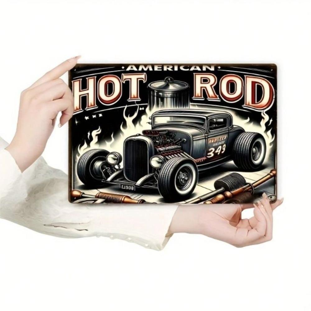 Vintage Hot Rod Metal Poster Wall Art Retro Garage Decor 8x12 Inch