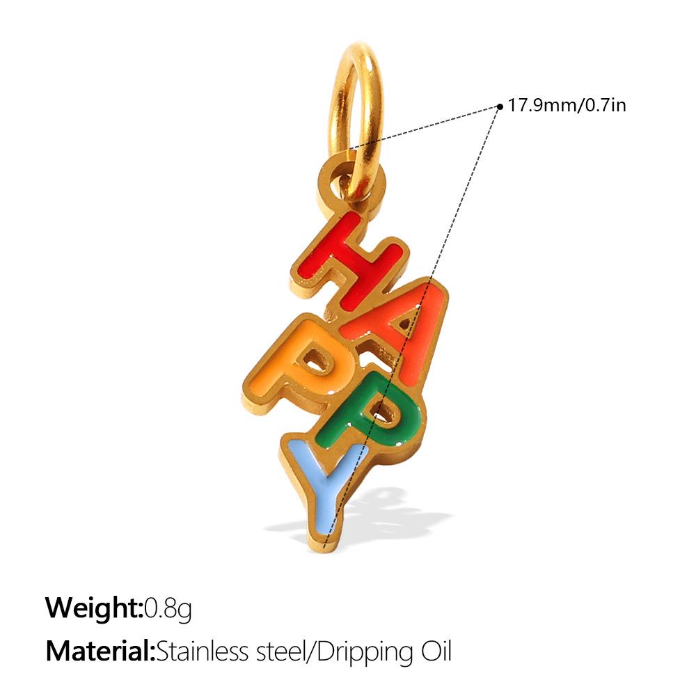 Cute Colorful Oil Dripping Small Pendant Multi-Style Cartoon Pendant Rainbow Smiley Face Love Diy Jewelry Accessories