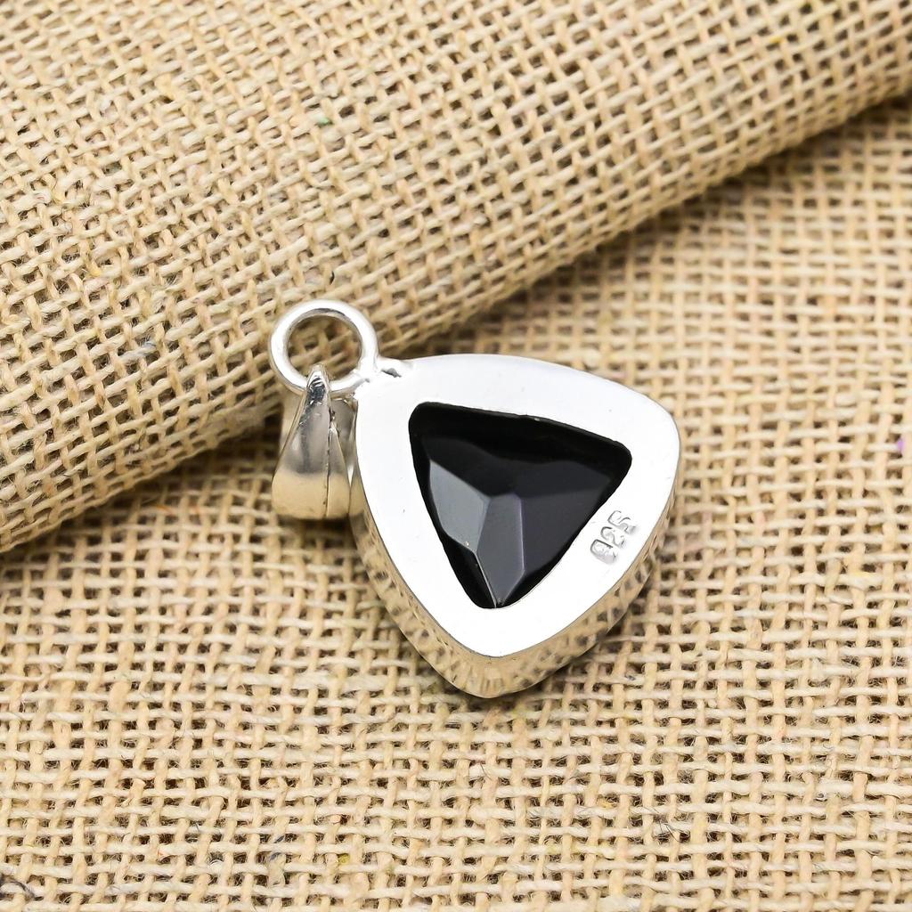 Black Spinel Pendant, 925 Solid Sterling Silver Pendant Handmade Gemstone Jewelry, Gifts For Wife Brand New Pendant