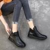 Fashion GKTINOO Winter Genuine Leather Ankle Boots Round Toe 2024 Handmade Lady Soft Flat Shoes Comfortable Side Zip Short Boot