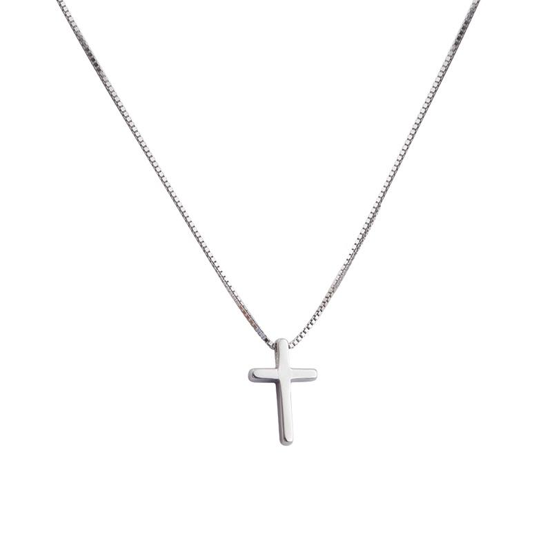 iF ME Halskette Gold Silber Kette für Frauen Kreuz Anhänger Choker Einfache Accessoires Schmuck