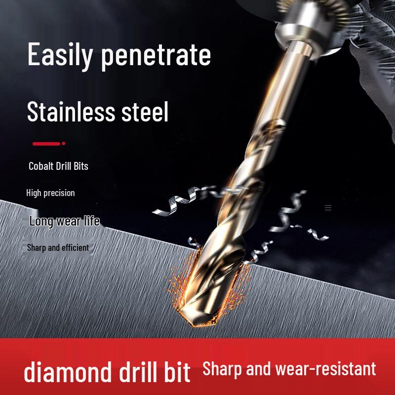 Cobalt-Coated High Hardness 304 Stainless Steel Twist Drill Bit