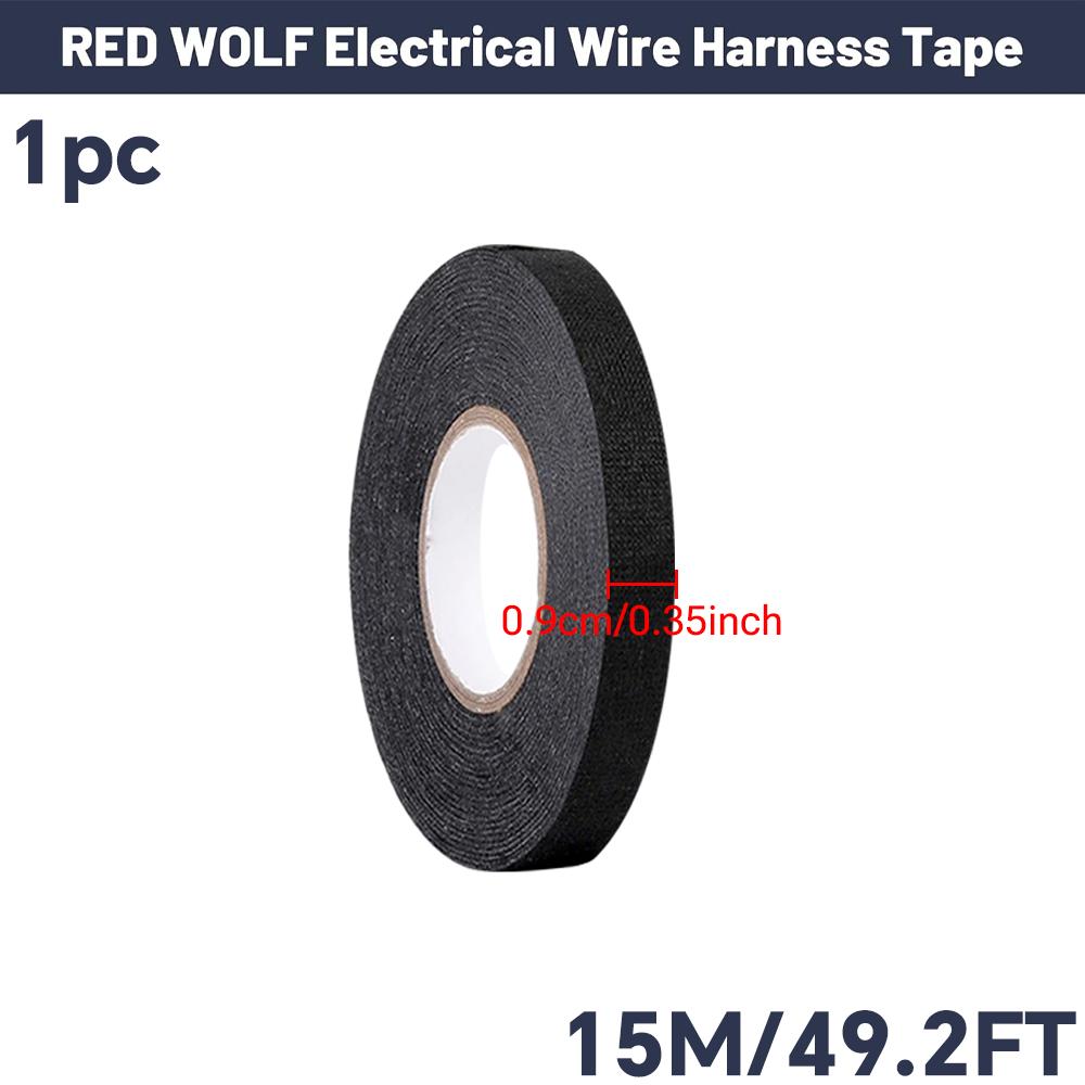 

High Temperature Wire Harness Cloth Tape Automotive Cable Loom Heatproof Fabric Adhesive Tape for Engine Electrical Insulation 15m