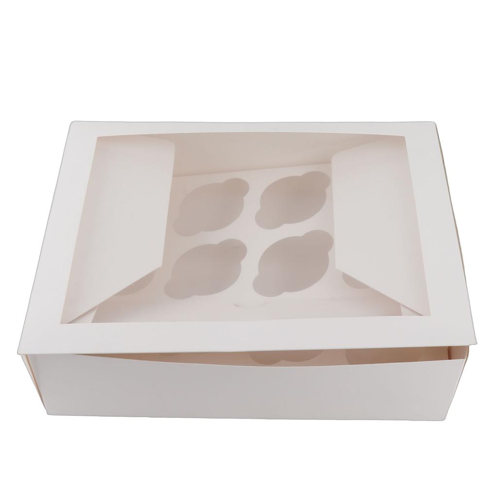 25Pcs Cupcake Box Range 12 Hole Window Face Wedding Birthday Party Christmas Gift