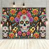 A Colorful Sugar Skull Banner - a Reusable Backdrop for Halloween Parties.zyc
